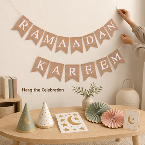 Kit per Festa del Ramadan per Bambini, Striscioni e Bandierine in Lino per Decorazioni Islamiche, Ideali per Camere dei Bambini e Baby Shower - Product Image 6
