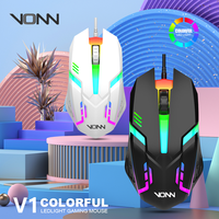 VONN Nieuwe Collectie Gaming USB Ergonomische Witte Optische 3 Toetsen RGB Glow Kleurrijke 1200 DPI Bedrade Muis Desktop PC Computer Laptop Muizen