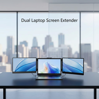 Écran triple pour ordinateur portable de 14 pouces, extension d'écran FHD 1080P IPS, double moniteur portable USB-C/Plug & Play pour ordinateurs portables de 13,3 à 16 pouces