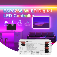 GLEDOPTO Kontrol Lampu Digital WLED Terbaru dengan Kontrol Aplikasi 10A 800IC Chip ESP8266 ESP32, Remote Kontrol Lampu LED, Beban Maksimum 360W