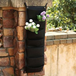 Jardinière murale verticale à 7 poches en feutre pour plantes, sac de rangement, pochette de culture murale en feutre, conteneur pour racines - Product Image 2