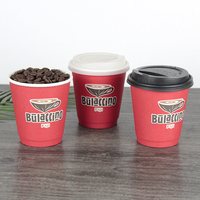 Gobelets en papier jetables personnalisés avec logo pour café, qualité alimentaire, 8 et 12 oz, à paroi simple ou double, avec couvercle pour boissons