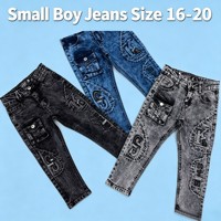Jean cargo en denim pour garçons YQ031 à 5,85 $, jean à jambes droites multi-poches pour enfants, taille élastique, pantalon en denim décontracté pour enfants