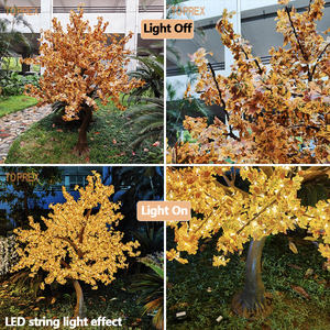 Lampu pohon <span class=keywords><strong>Maple</strong></span> LED musim gugur desain Eropa pohon kuning buatan luar ruangan lanskap taman pesta Natal pernikahan - Product Image 3
