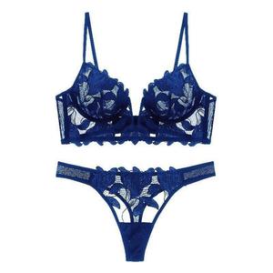 Conjunto de Lencería Sexy de Verano para Mujer 2026, Ultrafino, con Escote Profundo en V, Bordado de Flores de Lirio y Encaje - Product Image 5
