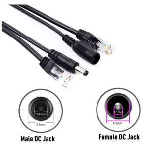 Cabo Adaptador <span class=keywords><strong>POE</strong></span> 12V RJ45 para DC5.5*2.1mm macho, Adaptador de Câmera Power over Ethernet <span class=keywords><strong>POE</strong></span> - Product Image 6