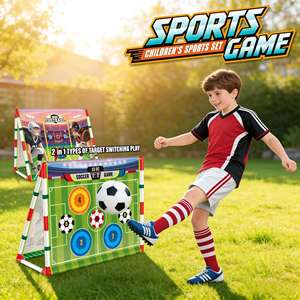Ensemble de buts de football pour enfants avec cadre triangulaire, 2 designs, jeu de tir au football portable pour les sports en intérieur et en extérieur - Product Image 1