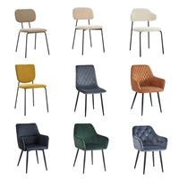 Fauteuil de salon de style nordique avec pieds en métal pivotant, moderne, rembourré, chaise de salle à manger
