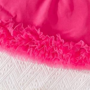 ชุดเสื้อผ้าเด็กผู้หญิงฤดูร้อนปี 2026 - เสื้อคอปกสีพื้นประดับลูกปัดพร้อมกระโปรงแต่งผ้าตาข่าย 2-8 ปี - Product Image 5