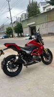 Haojuea DR250 250cc Naked Streetbike Rojo Dorado con Horquilla Invertida y Freno de Disco Doble ABS