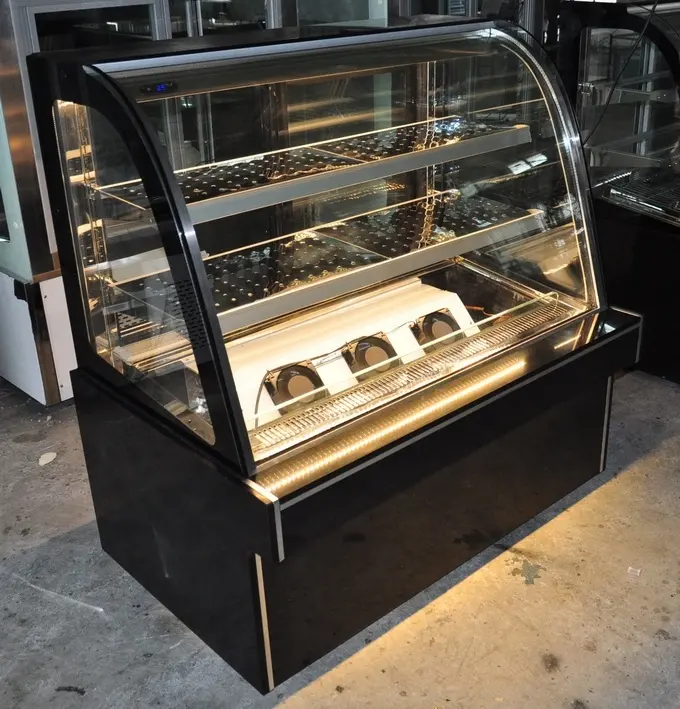 Bakery Hot display counter /Convenience store Hot food Pizza warm glass showcase