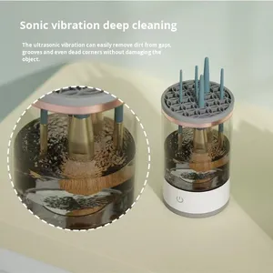 Новый полностью автоматический очиститель кистей для макияжа, перезаряжаемый, быстросохнущий, электрический, для косметических кистей, Китай - Product Image 4