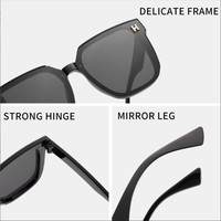 Nouvelles Lunettes de Soleil Coréennes Carrées 2026 en PC, Effet Amincissant Premium, Anti-UV UV400 pour l'Extérieur