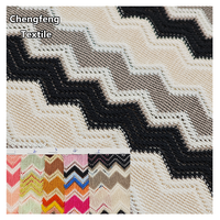 FF1151 #   Tissu jacquard texturé ondulé teint en fil, tricoté chaîne en polyester doux et élastique pour la confection de robes, t-shirts et maillots de bain pour femmes