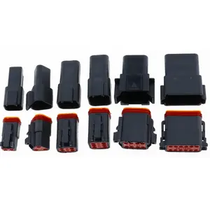 1-10Kits Black Male Female DT Serie 2 3 4 6 8 12 Way Waterproof Electrical Wire Connector for Car Motor Truck With Pins 22-16AWG