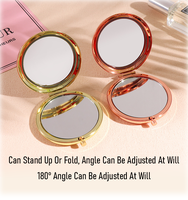 Customizable Magnifying Foldable Pocket Makeup Mirror with Hand-Painted Glass and Iron Frame