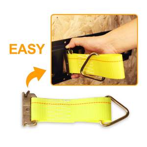 고품질 2 "X 6" 폴리 에스테르 로프 타이 오프 E 트랙 타이 다운 스트랩 D 링 피팅 트레일러 액세서리 화물 제어 용 - Product Image 3