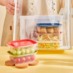 Contenedores de almacenamiento de alimentos Congelador <span class=keywords><strong>Microondas</strong></span> Caja de almuerzo de preparación de comida de plástico seguro para el trabajo escolar y los viajes - Product Image 4
