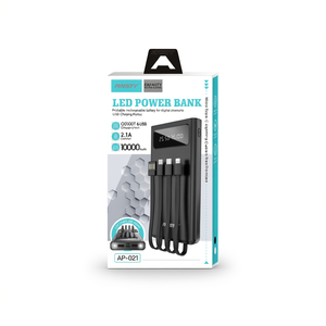 Banco de Energía Ansty de 10000 mAh con LED, 2.1 A, 6 Puertos de Carga USB, Modelo Negro (AP-021) - Product Image 1