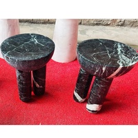 Table d'appoint en marbre vert tendance 2025 avec 3 pieds en colonne, ensemble pour la décoration intérieure, meubles, table centrale, table d'appoint