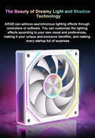 Ventilateur de refroidissement pour boîtier d'ordinateur Gamer-X CD, extérieur, 12 cm, silencieux, roulement fluide, ARGB, 4 broches PWM, 64,8 CFM, 50 000 heures, pour jeux