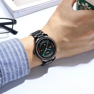 Montre Chronographe de Luxe Noire à Quartz, Étanche, Bracelet en Acier Inoxydable, Cadran en Verre, Livrée en Boîte - Product Image 5