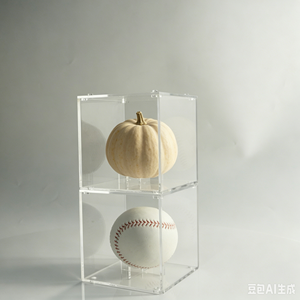 Wholesale Ultra Clear Foldable <b>Acrylic</b> Sports Ball Holder for Memorabilia Collection - Product Image 3