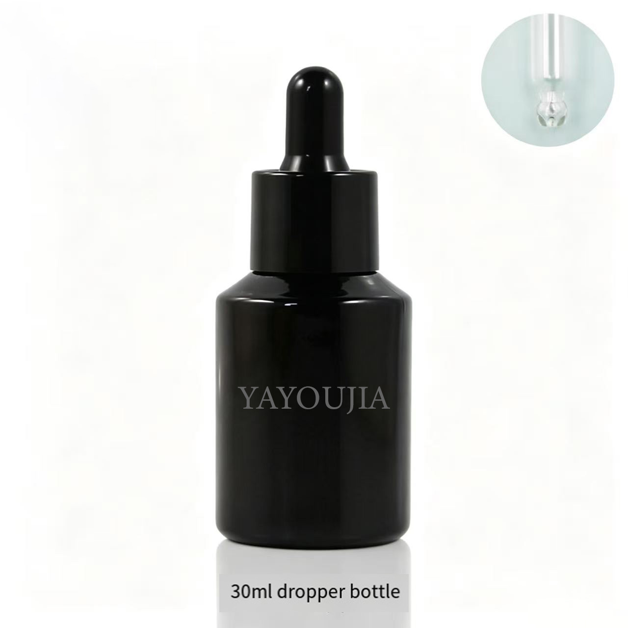 Glossy black bottle body