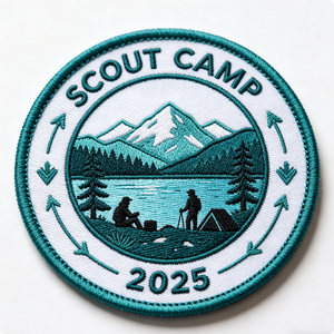 Écusson brodé thermocollant personnalisé en toile écologique à haute densité pour chapeaux de scouts/camp/aventure en montagne, design 2025 - Product Image 6