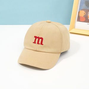 100% coton M lettre broderie enfants casquette mignon extérieur parasol réglable enfants casquettes de Baseball - Product Image 4