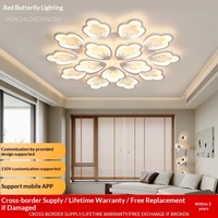 Plafonnier LED moderne et minimaliste haut de gamme en forme de pétale avec couvercle en acrylique, à montage en surface, pour salon et restaurant