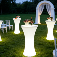 Meubles de bar lumineux créatifs à LED, table et chaises à cocktails illuminées, décor portable rechargeable et étanche