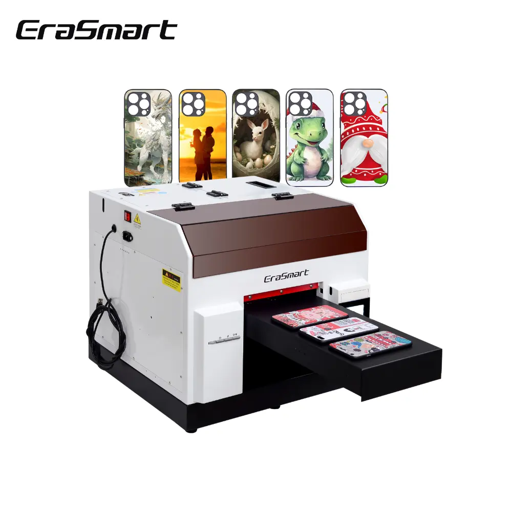 Erasmart Mini UV máy in A4 UV máy in UV phẳng máy in cho trường hợp điện thoại in ấn