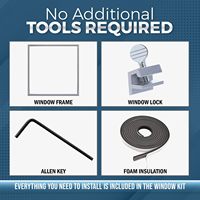 Kit de Ventana Corredera Moderna Antirrobo de Aluminio para Ventanas Correderas Horizontales para Aires Acondicionados Convencionales Tipo U