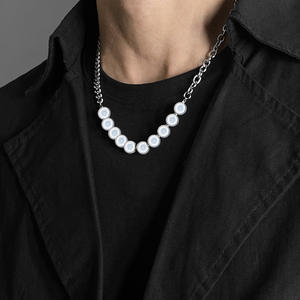 Collier pendentif unique en perles phosphorescentes avec chaîne <span class=keywords><strong>de</strong></span> clavicule en perles fluorescentes en acier inoxydable pour hommes et femmes - Product Image 1