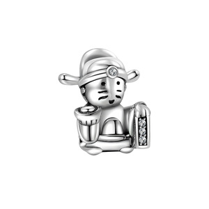 925 Bạc Rhodium Mạ Rubik Của Cube Hạt Rải Rác Dễ Thương Tự Làm Vòng Đeo Tay Phụ Kiện Và Phim Hoạt Hình Hạt - Product Image 4