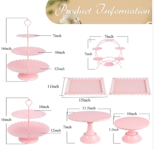 Wholesale Cake Stand <strong>Metal</strong> Dessert Display Set Tiered Tower Cupcake Holder Fruit <strong>Candy</strong> Donut Plate Serving Tower <strong>Tray</strong> Platter - Product Image 2