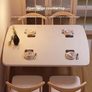 Ensemble de <span class=keywords><strong>table</strong></span> à manger en bambou minimaliste nordique pour petit appartement, utilisation domestique avec chaises de salle à manger et <span class=keywords><strong>table</strong></span> rectangulaire - Product Image 2