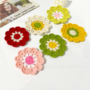 Posavasos florales hechos a mano, tapetes aislantes redondos de hilo para decoración de mesa - Product Image 4
