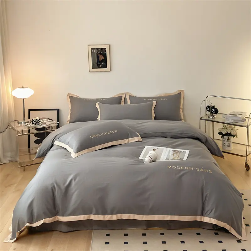 TS Hospital Bedding Products Cotton High Quality Percale Linen Hotel Bed Sheet Pillow Cover