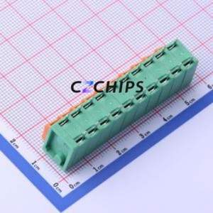 JL142V-50810GA1 Spring Terminal Block Through hole Component (THT),P=5.08mm Connector 1x10P 5.08mm Green Through Hole - Product Image 2