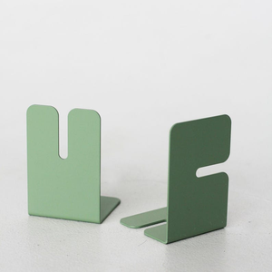 Custom Business Gift Modern Simple Style Iron Metal <b>Bookends</b> with Customized Color & Size for Office Desk Decoration - Product Image 1