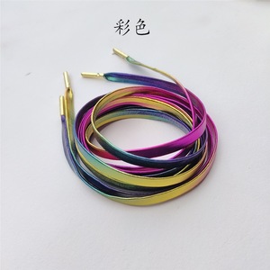Lacets plats en cuir PU de 7 mm de large, style <span class=keywords><strong>AJ1</strong></span>, longueur 80-160 cm, avec embouts métalliques de qualité, <span class=keywords><strong>prix</strong></span> d'usine, personnalisables et tendance - Product Image 6
