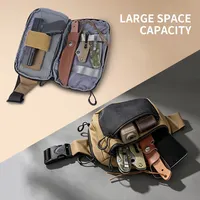 Sac de poitrine tactique en nylon et étui à boucle auto-agrippante, sac banane, pochette de transport dissimulée, à dégagement rapide, MOLLE EDC, pour la chasse et la randonnée