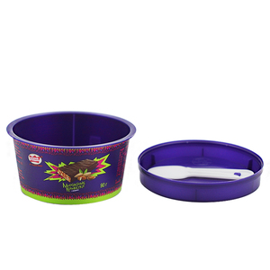 CX052 Plastic Jelly Pudding Cup IML Yogurt Cup Ice Cream Cup With Lid & Spoon
