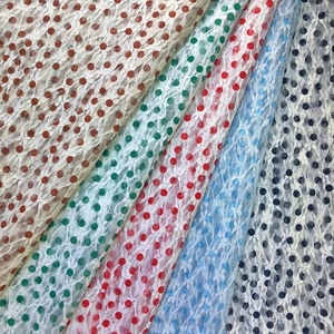 Tessuto di pizzo colorato ricamato fiori a pois maglia decorazione di perline Vintage Sexy all'ingrosso per abiti da sposa camicette - Product Image 2