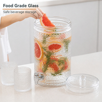 Distributeur de boissons classique 4L en verre avec robinet, idéal pour l'eau froide et les liquides – Vente en gros