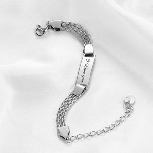 Pulsera de Malla de Acero Inoxidable de 8MM con Grabado 'I Love You', en Oro y Plata, Unisex, para Regalo - Product Image 4