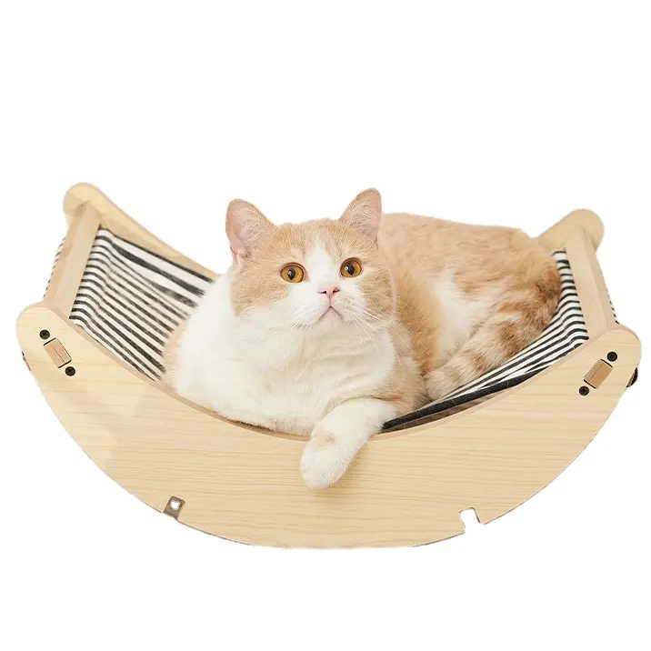 Huisdier Bed Massief Houten Meubels Fancy 2 In 1 Konijn Puppy Kitten Deken Schommel Stoel Verhoogde Kat Hangmat