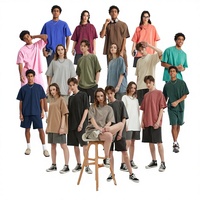 ARTIE Kaos Pria 250g Retro Washed Distressed Lengan Pendek Longgar Katun Murni Gaya Jalanan Anti UV Cepat Kering